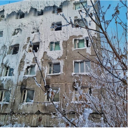 Russian Federation, An Iced and Frozen House in Irkutsk Still Shelters Five Families